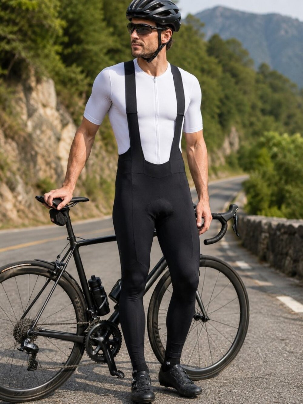 RION 4D Padded Cycling Bib Tights Black Men’s XL Full Length Bike Pants NWT